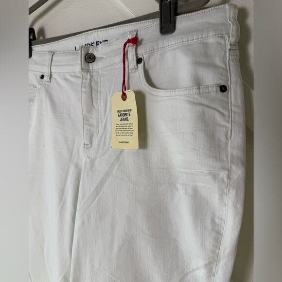 NWT Lands’ End Plus Size Mid Rise Slim Straight Jean White Size 18W - Picture 3 of 13